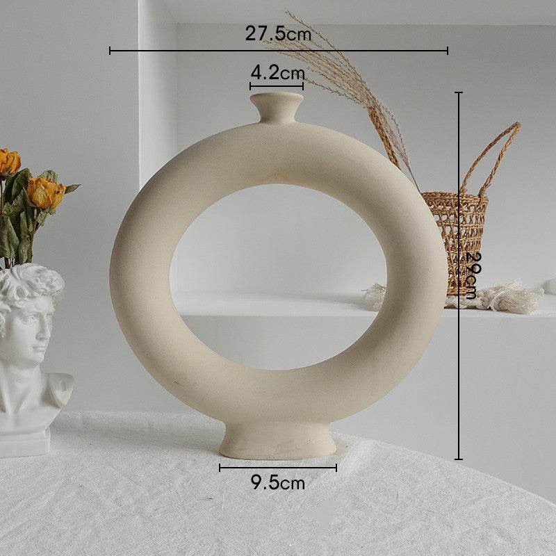 Simplicity Ceramic Vase Dry Flower Arrangement Home Decoration Ornament Living Room Display Art Vases - Holy Mango Store