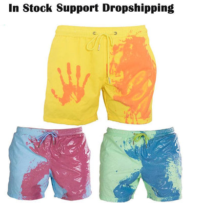 Magical Change Color Beach Shorts Summer Men Swimming Trunks Swimwear Swimsuit Quick Dry bathing shorts Beach Pant - Holy Mango Store