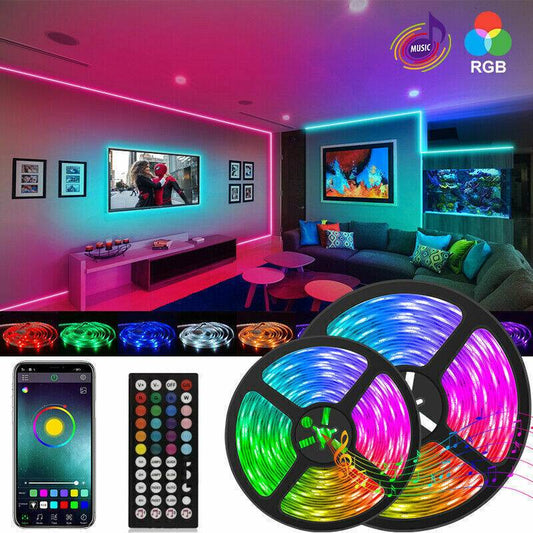 BRAND NEW 5050 RGB LED Strip Bluetooth Remote Lights TV Back Lights For Bar Room - Holy Mango Store