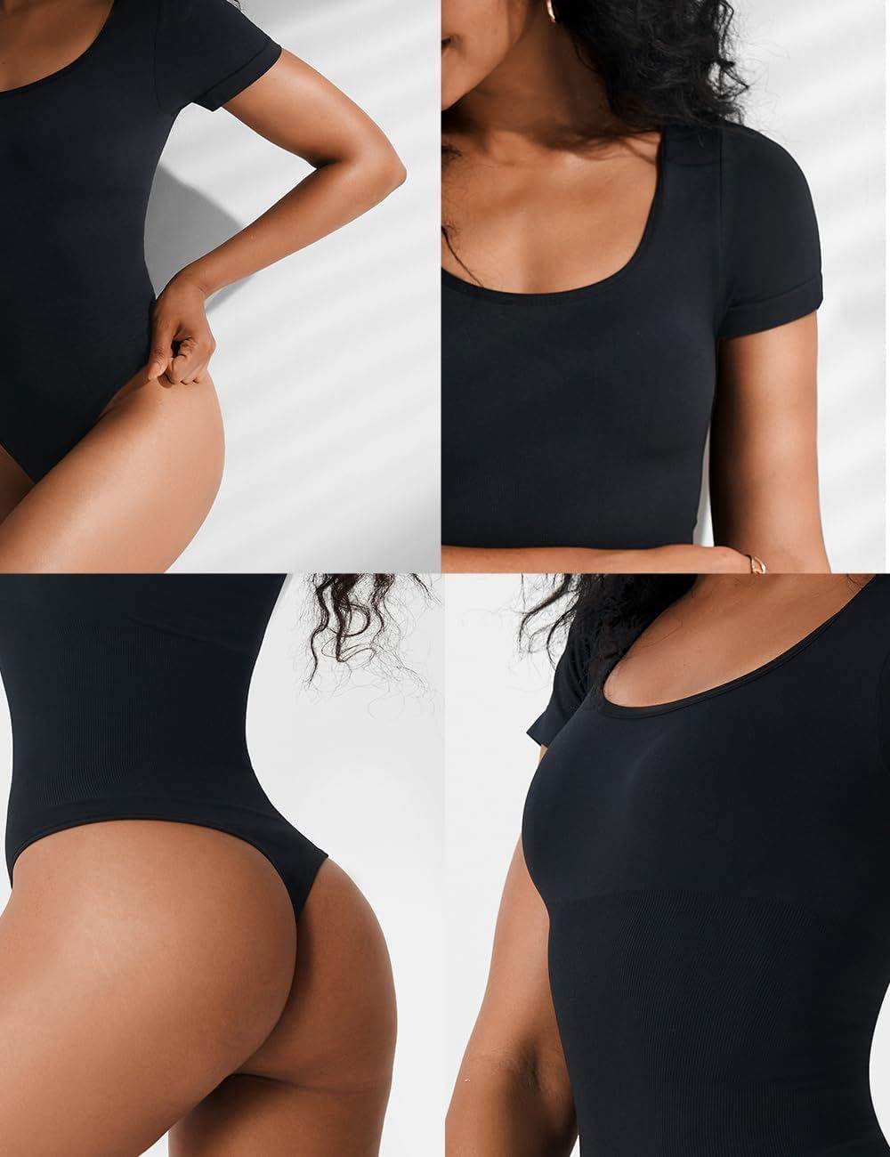 European And American Square-neck Cinched Corset Close-fitting Seamless Short Sleeve T-back - Holy Mango Store