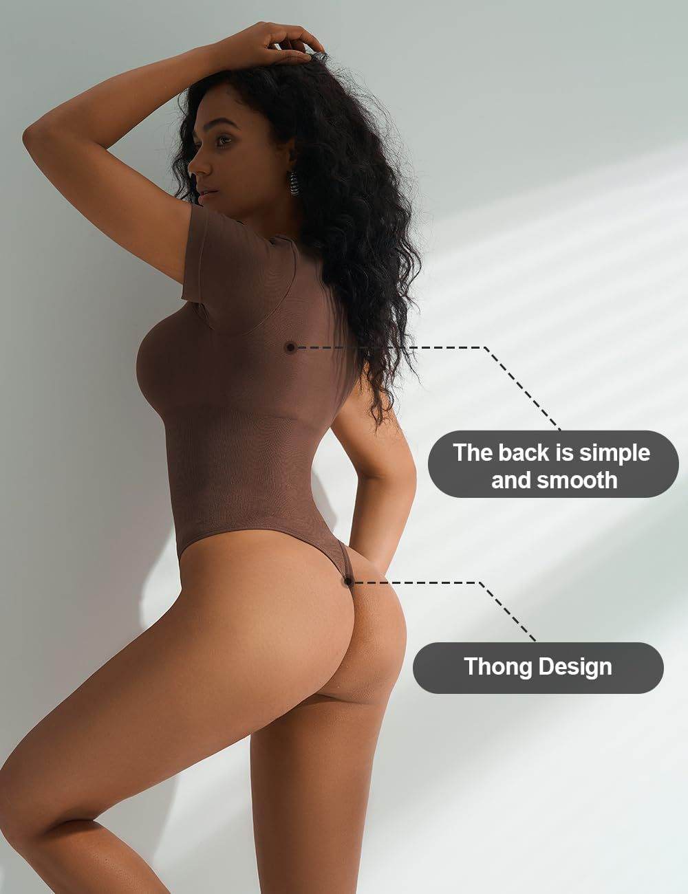 European And American Square-neck Cinched Corset Close-fitting Seamless Short Sleeve T-back - Holy Mango Store