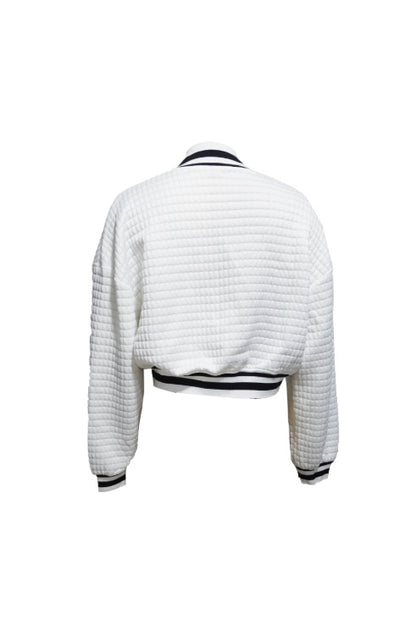 Varsity Chic Contrast Jacket – Snap-Front Fall Layer