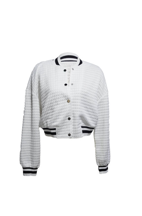 Varsity Chic Contrast Jacket – Snap-Front Fall Layer
