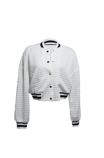 Varsity Chic Contrast Jacket – Snap-Front Fall Layer