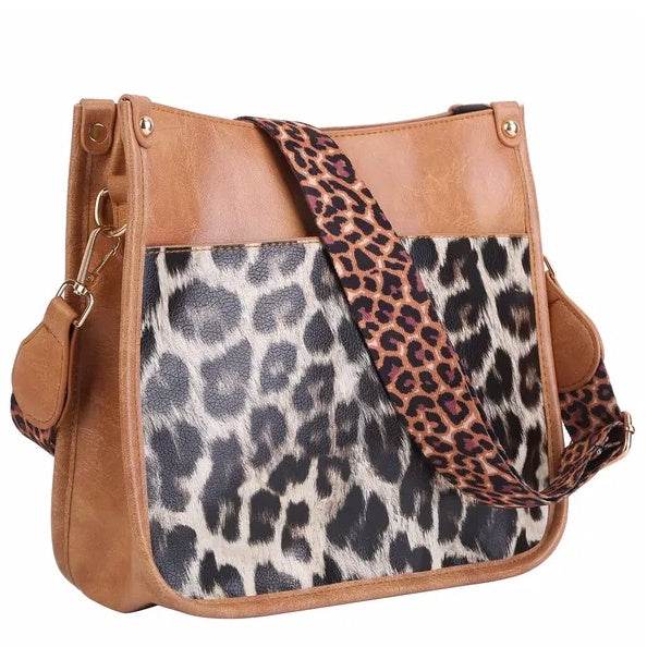 Women Fashion Leather Crossbody Bag Shoulder Bag Casual Handbag With Flexible Wearing Styles Adjustable Guitar Strap - Holy Mango Store