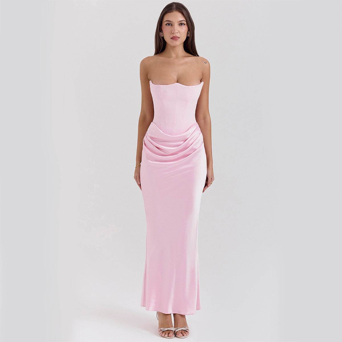 Slim Tube Top Long Dress Sexy Fashion Bandeau Backless Party Evening Dresses For Women Clothing - Holy Mango Store