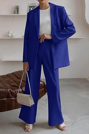 Women's Fashion Casual Solid Color Coat Trousers Suit - Holy Mango Store