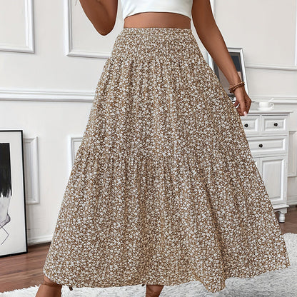 Boho Bloom Maxi Skirt – Floral A-Line With Elastic Waist