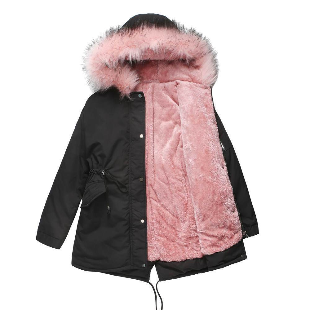 Parka Cotton-padded Coat Mid-length Hooded - Holy Mango Store