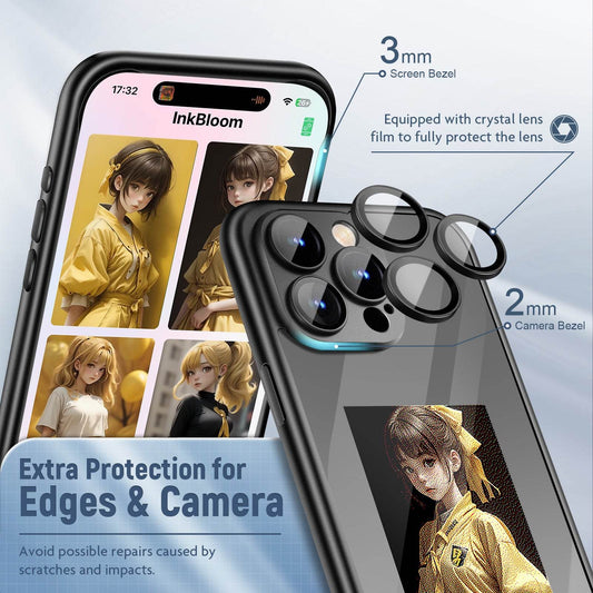 IPhone15 PRO PROMAX NFC Ink Screen Flip Phone Case Smart Creative DIY Custom All-Inclusive Case - Holy Mango Store