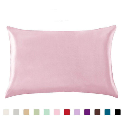 Pillowcase Satin Solid Color Simulation Silk Single Pillowcase Ice Silk Pillowcase - Holy Mango Store