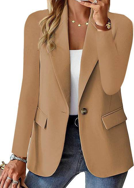 Polyester Autumn Long Sleeve Solid Color Cardigan Small Suit Jacket For Women - Holy Mango Store