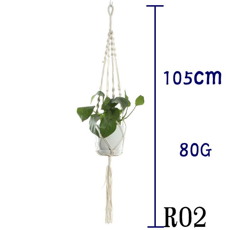 Flower Pot Net Bag Beige Cotton Rope Indoor Plant Hanger Hanging Basket Sling - Holy Mango Store