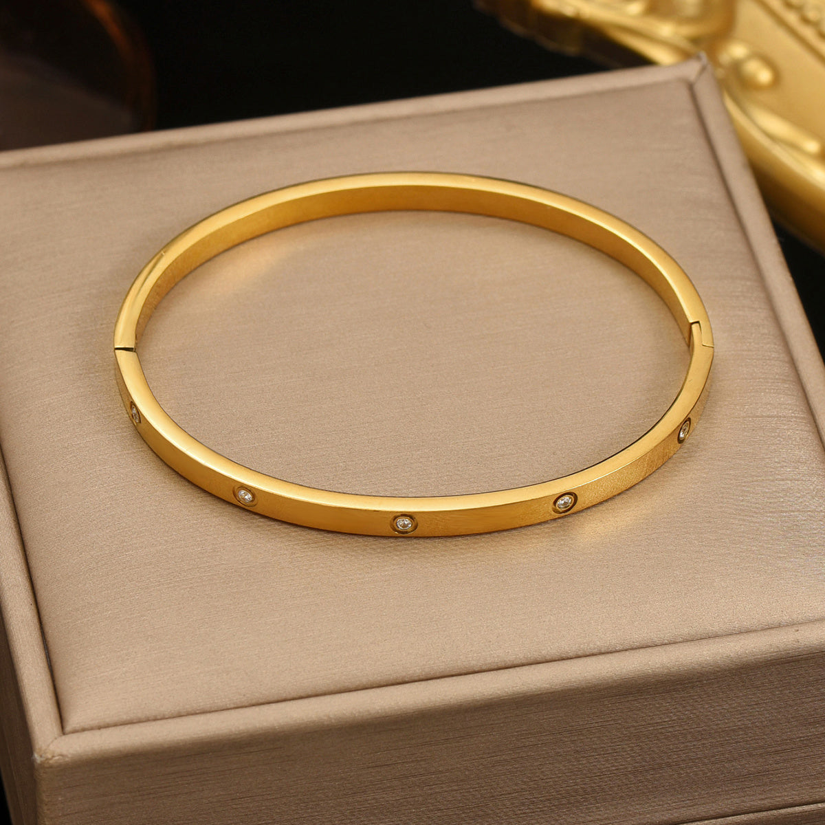 Gold Slim Cuff Bracelet – 18K Plated Minimalist Style