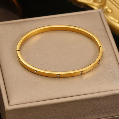 Gold Slim Cuff Bracelet – 18K Plated Minimalist Style