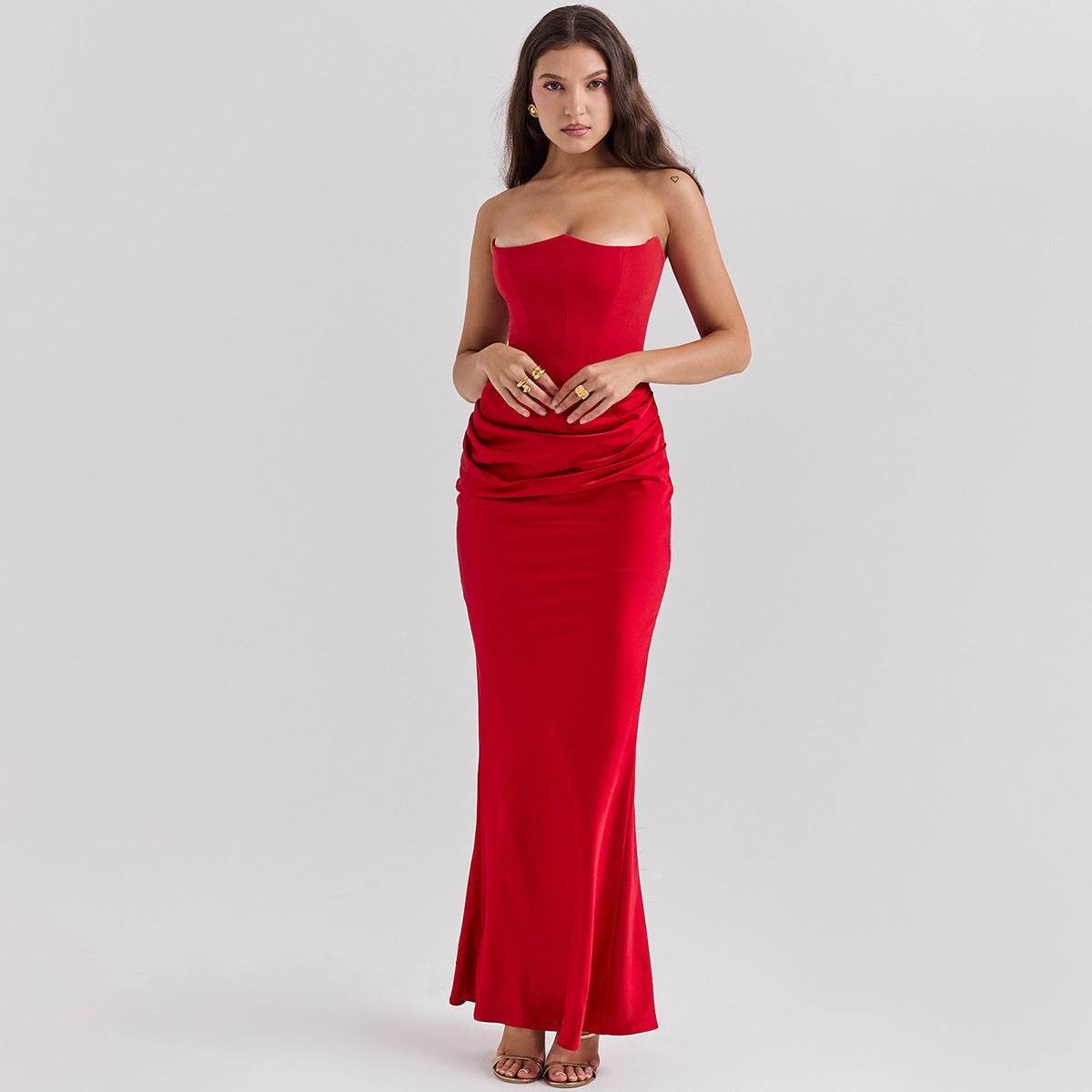 Slim Tube Top Long Dress Sexy Fashion Bandeau Backless Party Evening Dresses For Women Clothing - Holy Mango Store