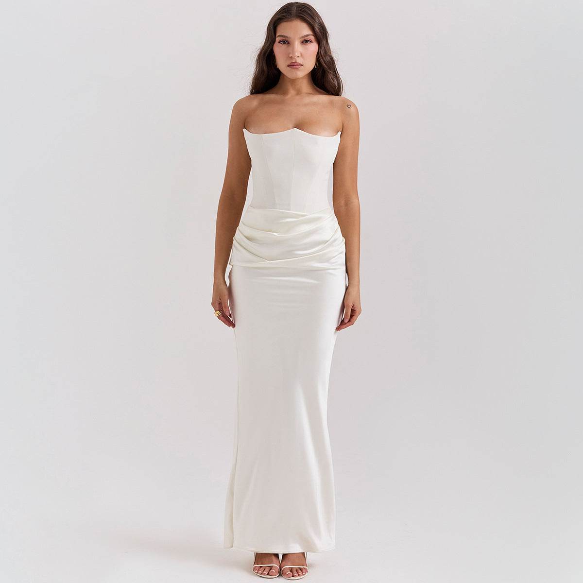 Slim Tube Top Long Dress Sexy Fashion Bandeau Backless Party Evening Dresses For Women Clothing - Holy Mango Store