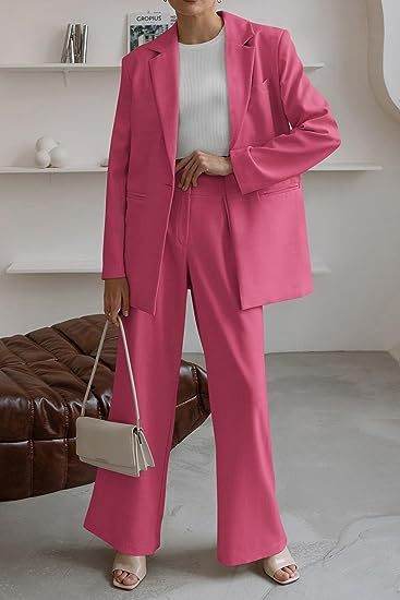 Women's Fashion Casual Solid Color Coat Trousers Suit - Holy Mango Store