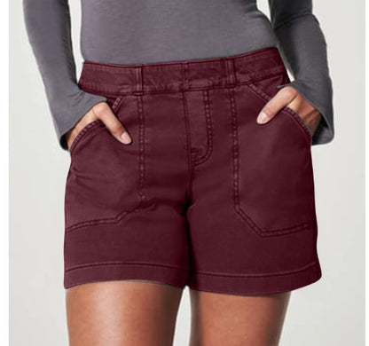 High-Waisted Utility Cotton Shorts