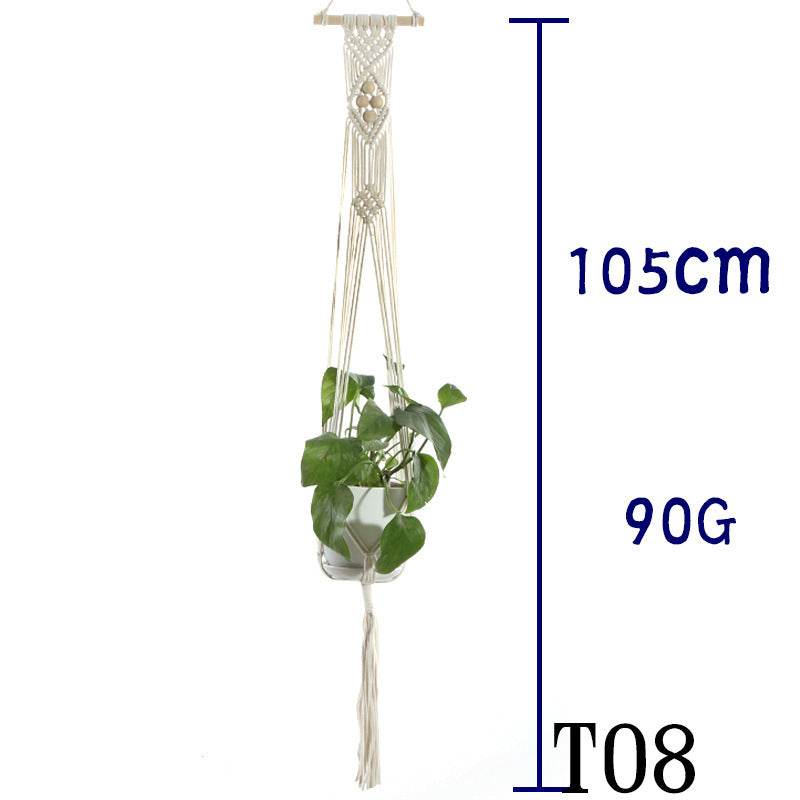 Flower Pot Net Bag Beige Cotton Rope Indoor Plant Hanger Hanging Basket Sling - Holy Mango Store