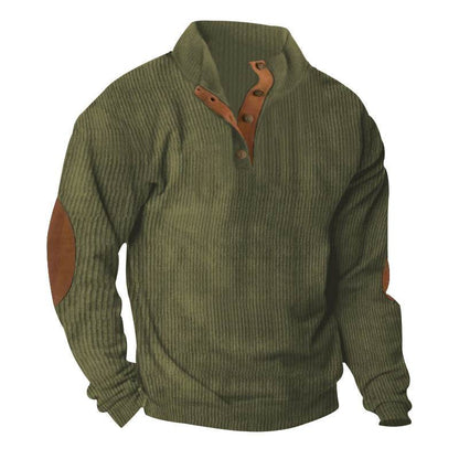 Corduroy Casual Stand Collar Long-sleeved Sweater - Holy Mango Store
