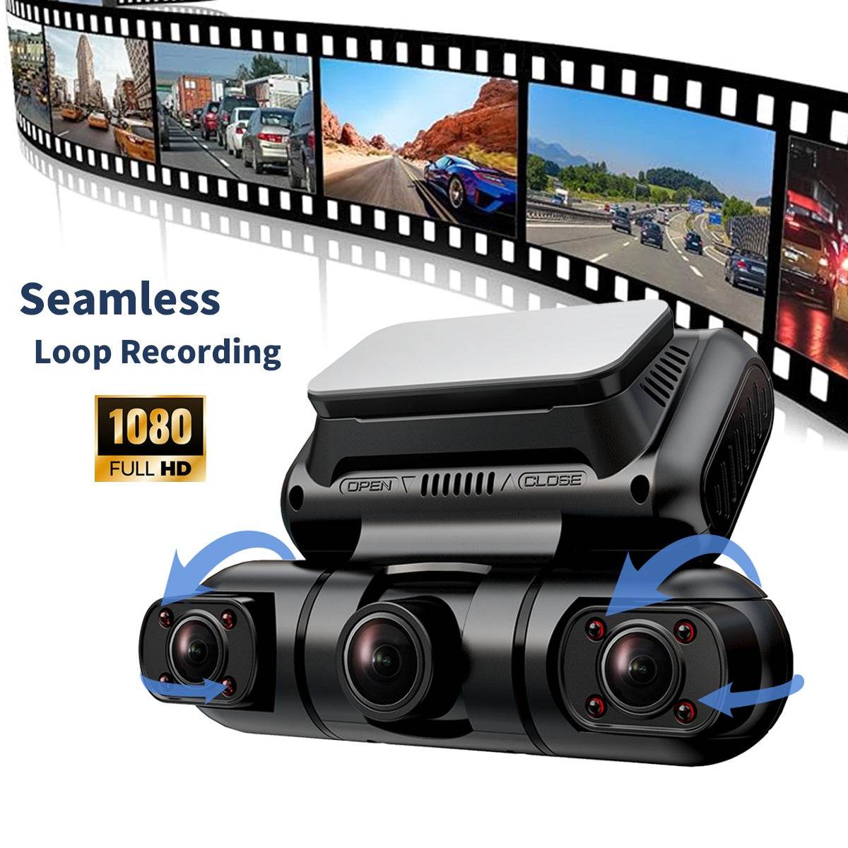 Hainatech 360 Degree View 4 Channel Dash Cam Front And Rear Inside Left Right, Dash Camera For Cars, Built-in GPS WiFi Night Vision, 24 7 Recording Parking Mode Monitor, Free 128G Card - Holy Mango Store
