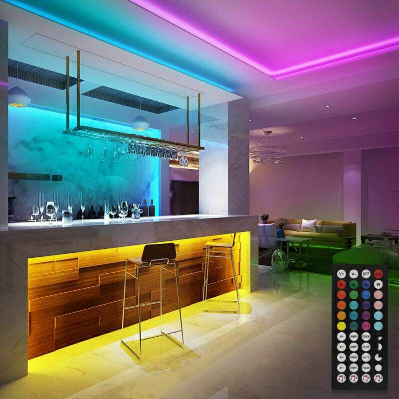 BRAND NEW 5050 RGB LED Strip Bluetooth Remote Lights TV Back Lights For Bar Room - Holy Mango Store