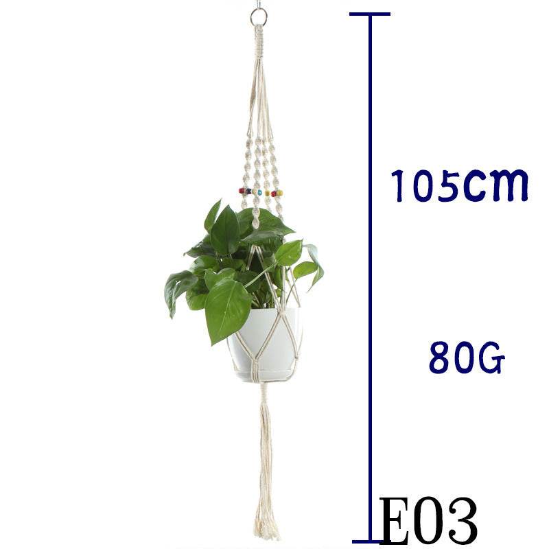 Flower Pot Net Bag Beige Cotton Rope Indoor Plant Hanger Hanging Basket Sling - Holy Mango Store