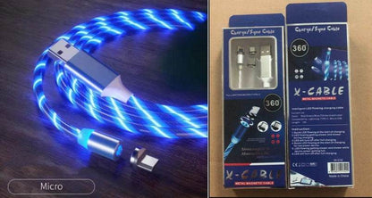 Magnetic Charging Cable Streamer Fast Charging Cable Lighting Micro USB Cable LED Magnet Charger Type-C Cable - Holy Mango Store