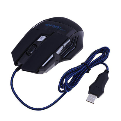 Wired Gaming Mouse 5500DPI 7-Color LED Backlight Optical Mouse Gamer USB 7 Buttons PC Gamer Computer Laptop Desktop Mice - Holy Mango Store