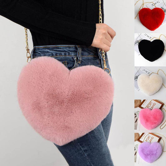 Love Bags For Women Plush Chain Shoulder Bags Valentine's Day Party Bag - Holy Mango Store