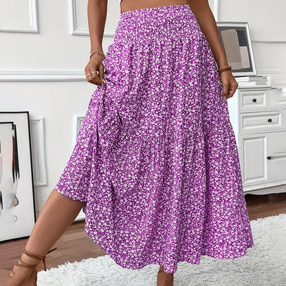 Boho Bloom Maxi Skirt – Floral A-Line With Elastic Waist
