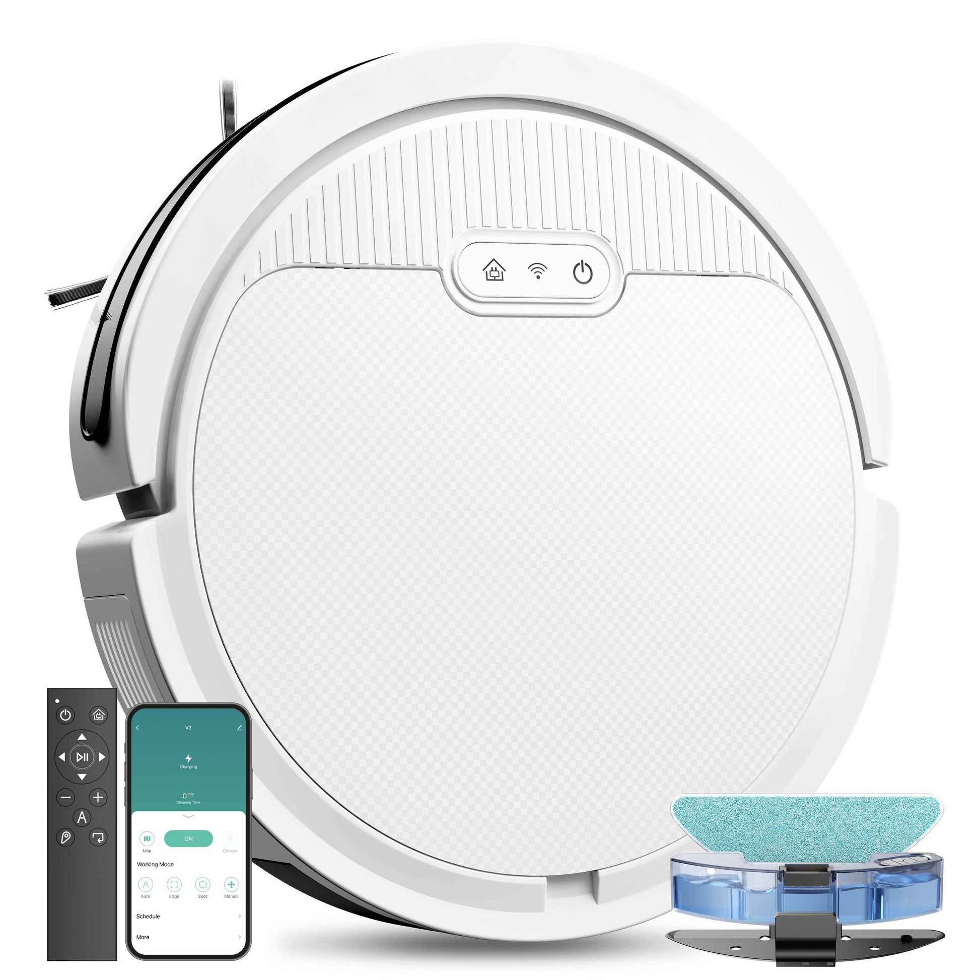 Robot Vacuum And Mop, 3 In 1 Combo Cleaner For Home With Pet Hair And Hard Floor, 5000Pa Suction, 120 Mins Run Time,Self-Charging,Super Thin Body - Holy Mango Store