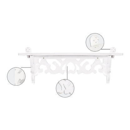 Set of 3 Shabby Floating Wall Shelves Bookshelf Display Wall Shelf Storage Rack - Holy Mango Store