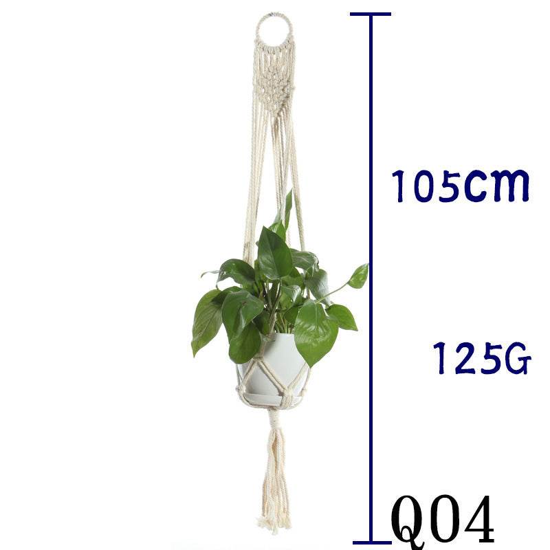 Flower Pot Net Bag Beige Cotton Rope Indoor Plant Hanger Hanging Basket Sling - Holy Mango Store