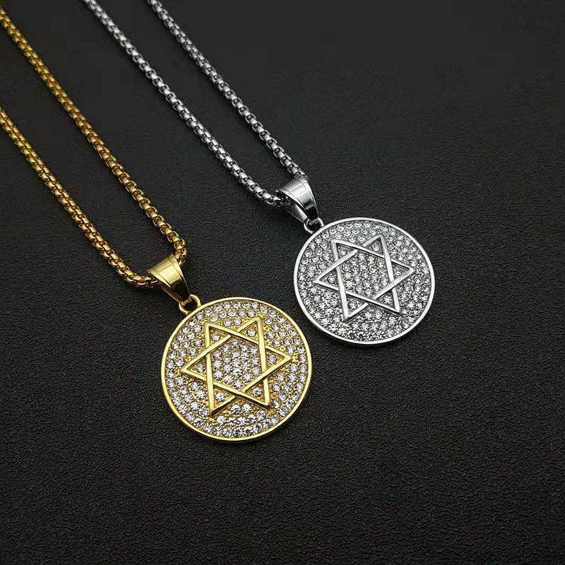 Six-Star Stainless Steel Pendant Necklace