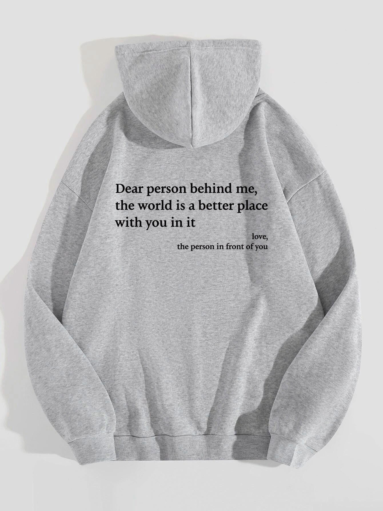 Unisex Plush Letter Hoodie – Cozy Drawstring Pullover with Kangaroo Pocket