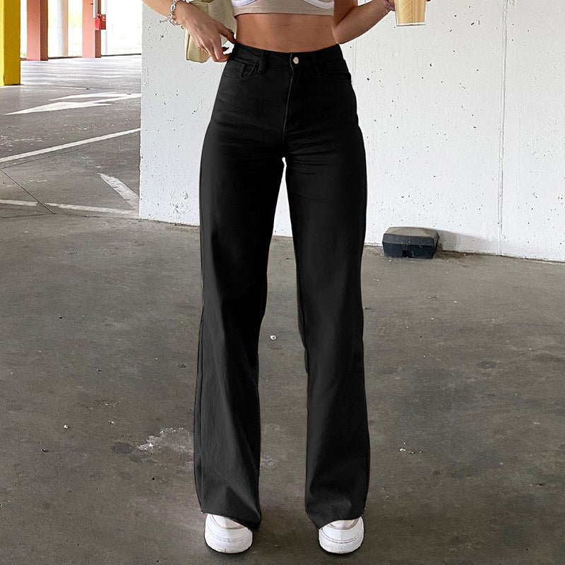 Spice Girl High Waist Bell Bottom Jeans – Slim Fit Street Style Denim