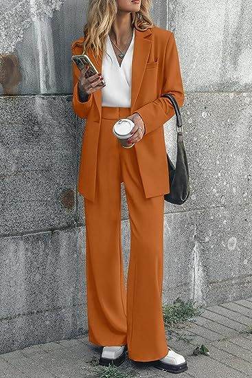 Women's Fashion Casual Solid Color Coat Trousers Suit - Holy Mango Store