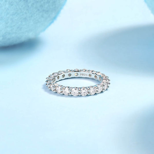 Luxury Fashion Diamond Ring, Row Diamond Ring, Moissanite Silver Ring, Jewelry - Holy Mango Store