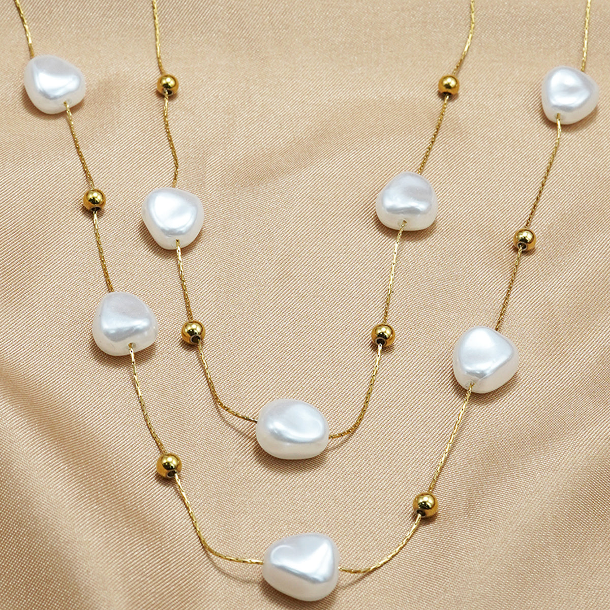 Gold Pearl Necklace – Minimalist & Handmade Elegance