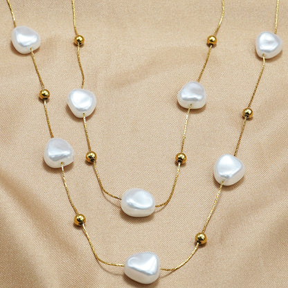 Gold Pearl Necklace – Minimalist & Handmade Elegance