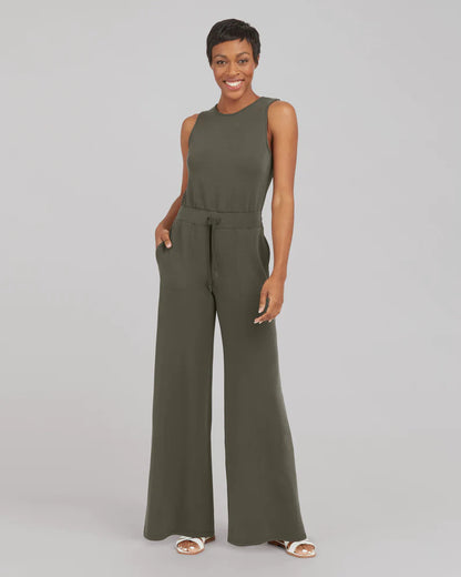 Women's Sleeveless Lace-Up Jumpsuit – One-Piece Pantsuit