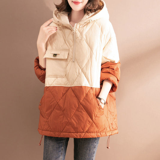 Lightweight Hooded Cotton Coat – Mid-Length & Cozy