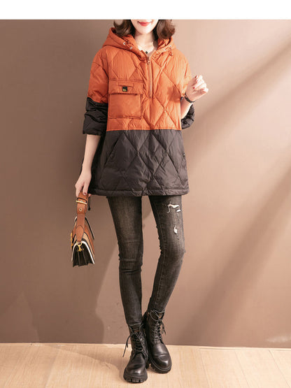 Lightweight Hooded Cotton Coat – Mid-Length & Cozy