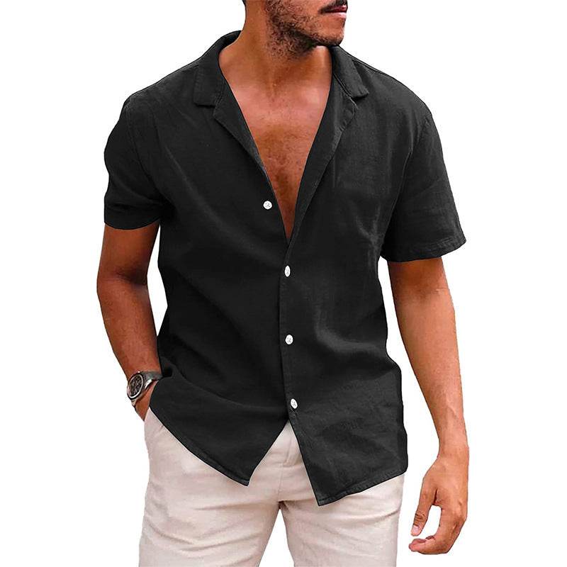 Men's Tops Casual Button Down Shirt Short Sleeve Beach Shirt Summer Mens Clothing - Holy Mango Store