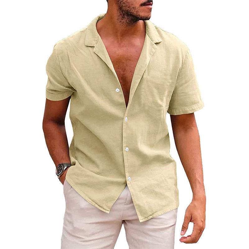 Men's Tops Casual Button Down Shirt Short Sleeve Beach Shirt Summer Mens Clothing - Holy Mango Store