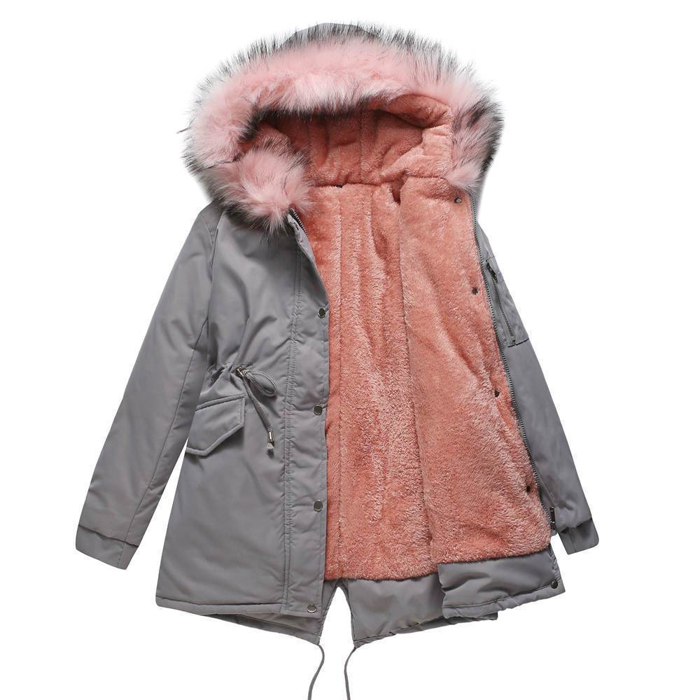 Parka Cotton-padded Coat Mid-length Hooded - Holy Mango Store