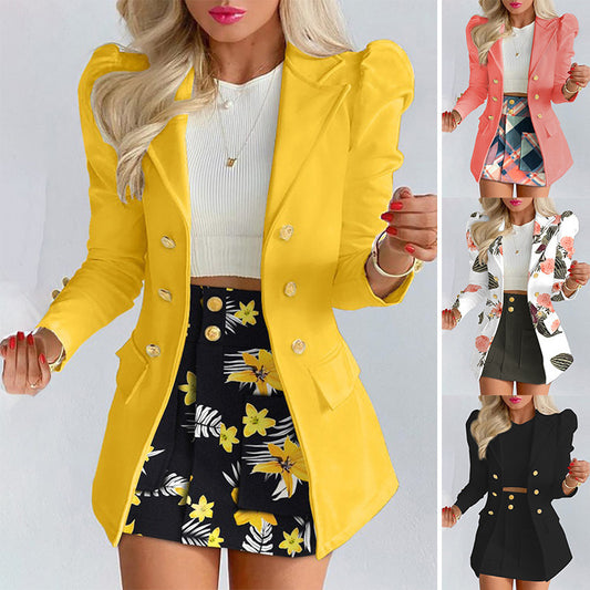Women’s Casual Skirt Suit – Blazer & Mini Skirt