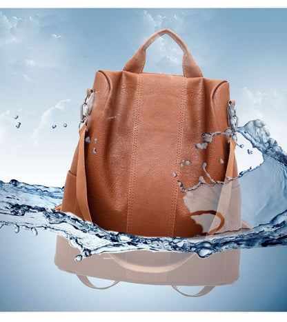Urban Classic Women’s Solid Color Backpack – Large Capacity Leather Bag